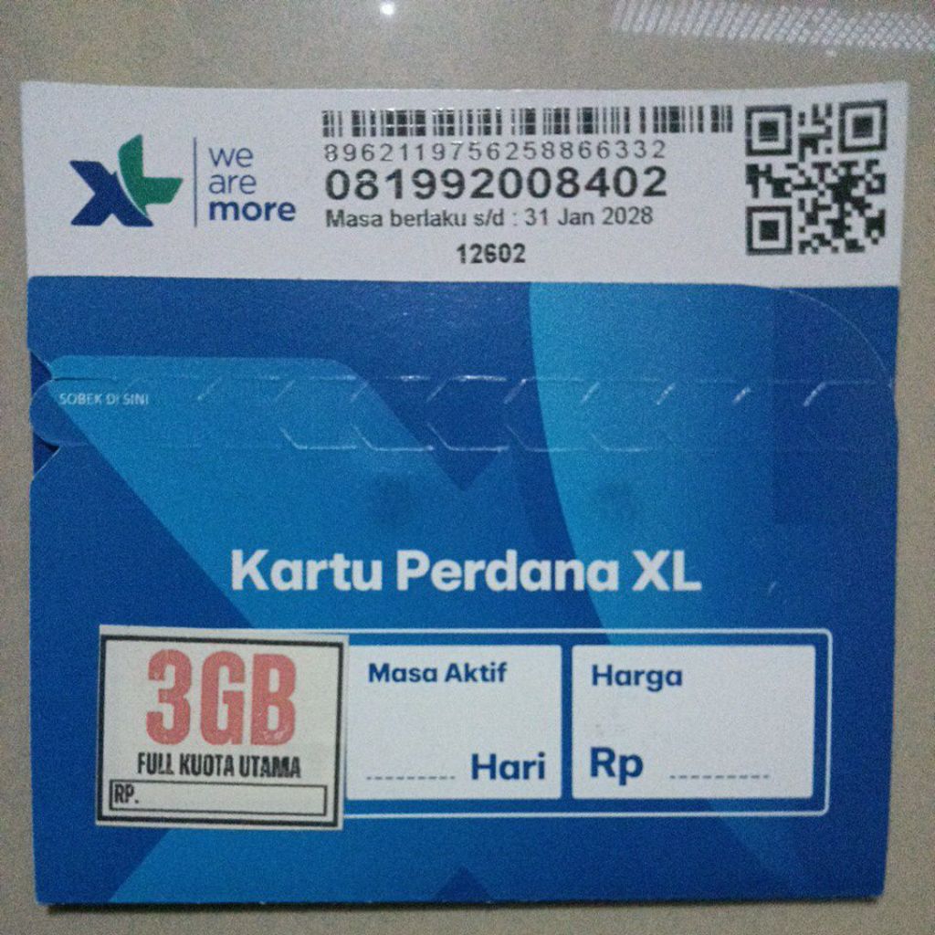 perdana XL 3 GB