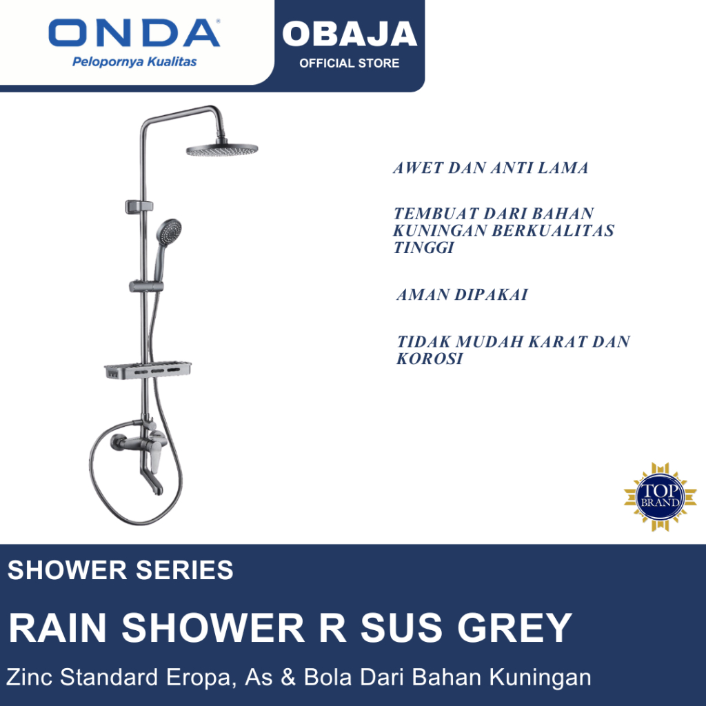 Onda R SUS GREY Rain Shower Onda / Rain Shower Onda Full Set