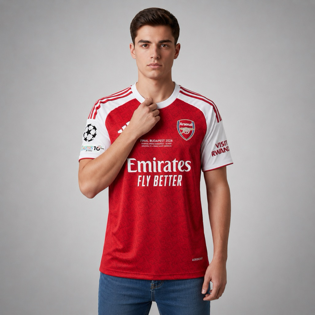 Jersey Arsenal Home Final BUDAPEST 2025 2026 Grade Original - Jersey Arsenal Final UCL High Quality