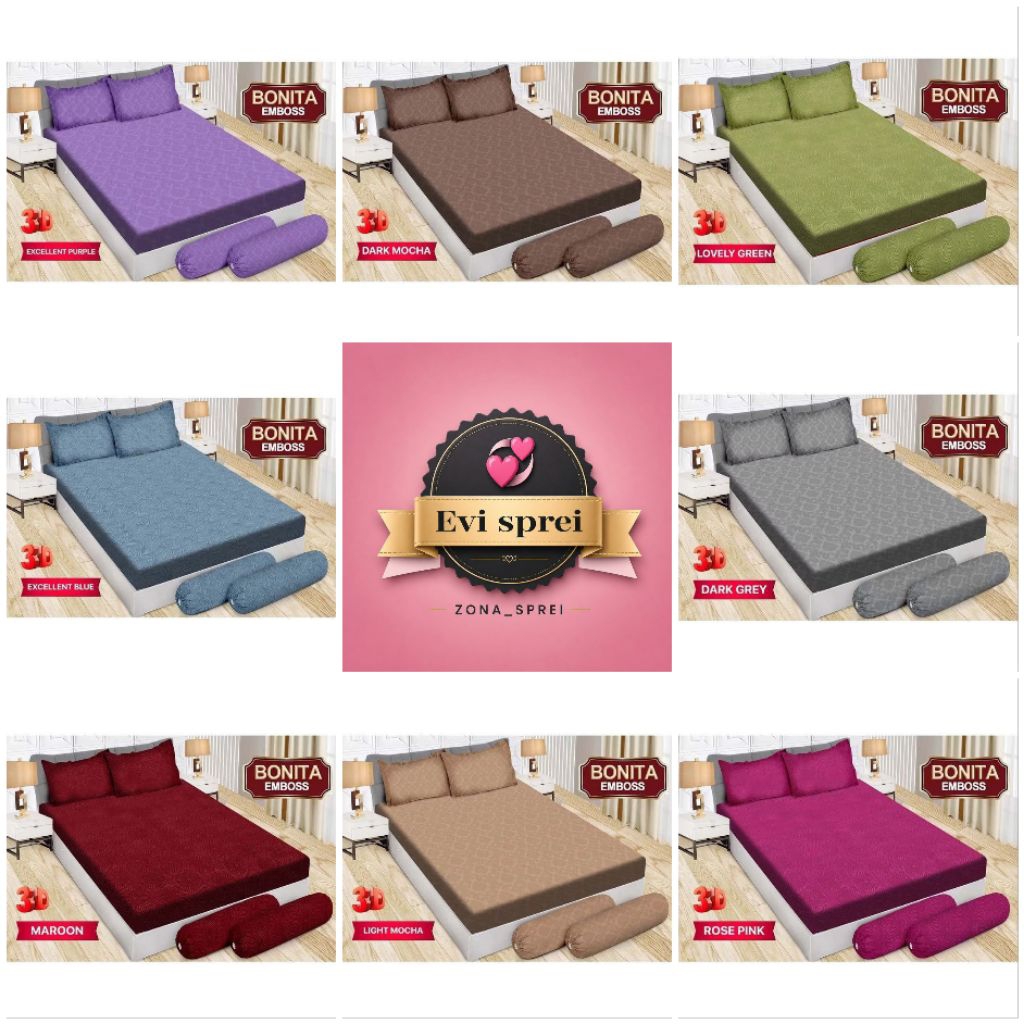 Sprei Bonita Polos 180x200 T20 Sprei Embos Bonita Original
