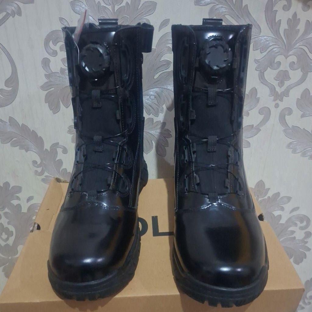 Sepatu PDL Ori Jatah Polri bonus kaos kaki full kulit + resleting samping