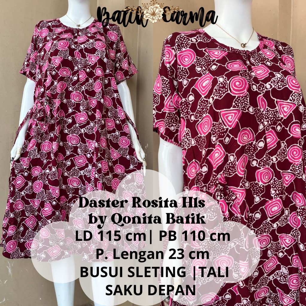 Daster Rosita Busui Sogan KH Sleting Hls by Qonita Batik Pekalongan