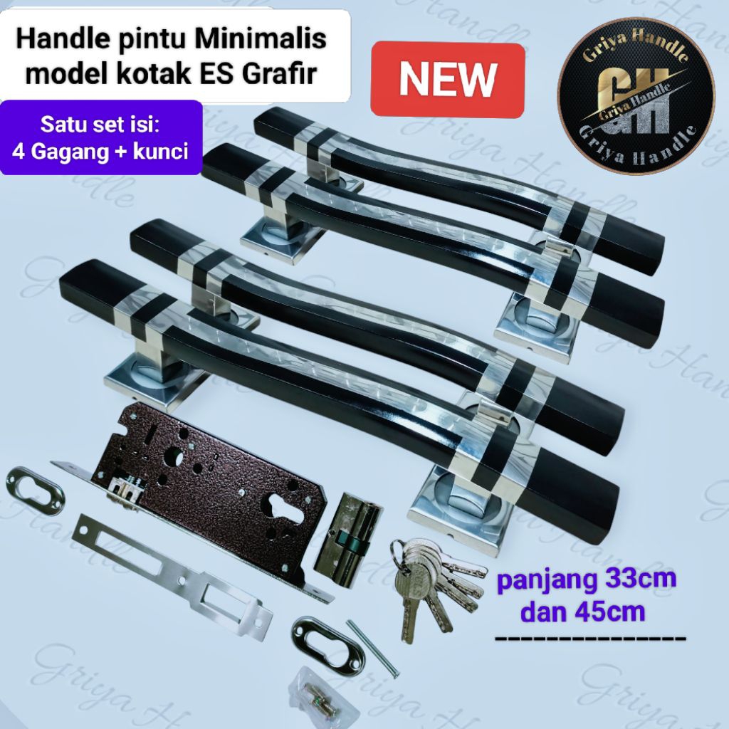 Handle pintu 1 set kunci Tarikan pintu rumah minimalis 2 pintu/Gagang pintu kamar set kunci/Handle p