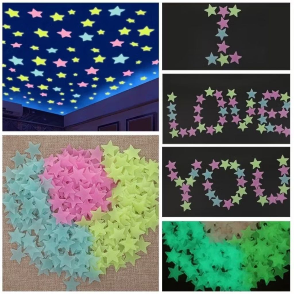 (  HARGA SATUAN ) sticker bintang glow in the dark / stiker bintang menyala