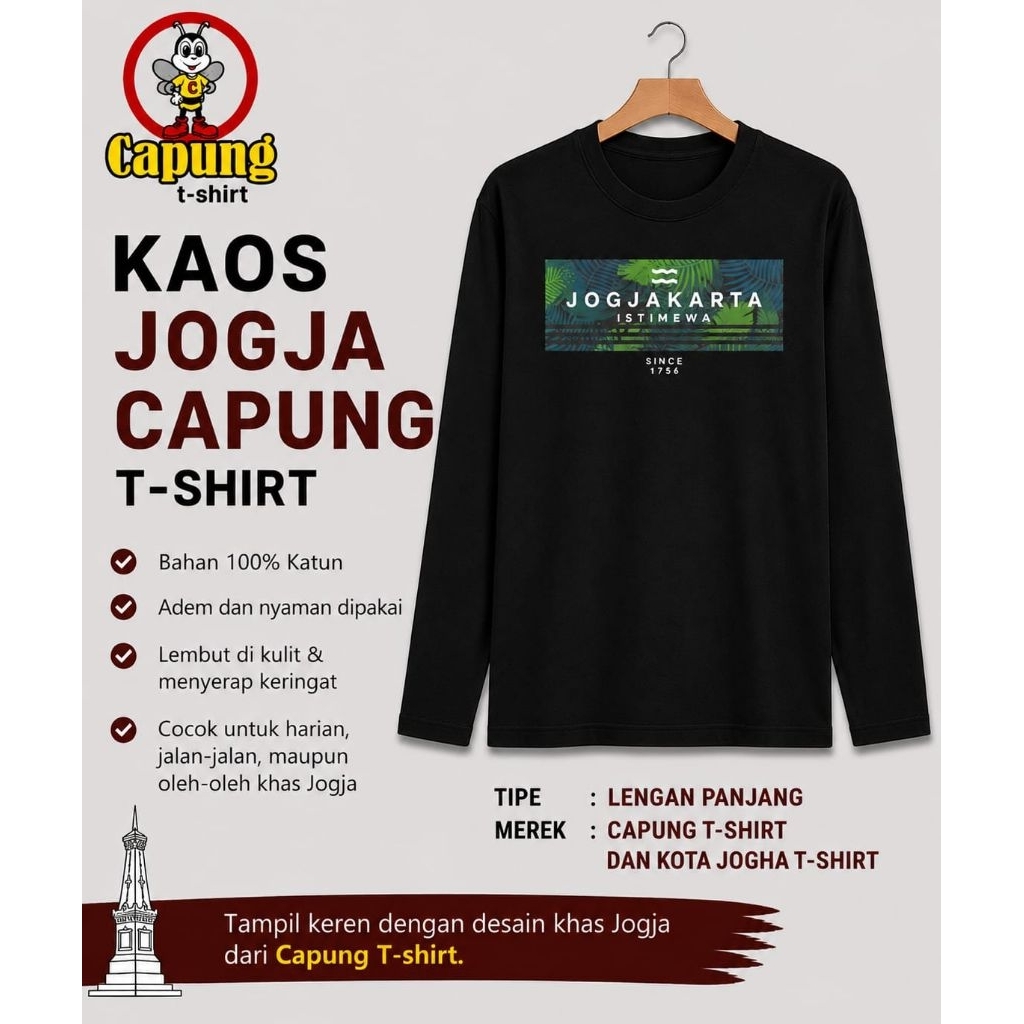 KAOS JOGJAKARTA ORIGINAL ASLI JOGJA MEREK CAPUNG T-SHIRT KAOS JOGJA OLEH OLEH KHAS JOGJA KAOS JOGJA 