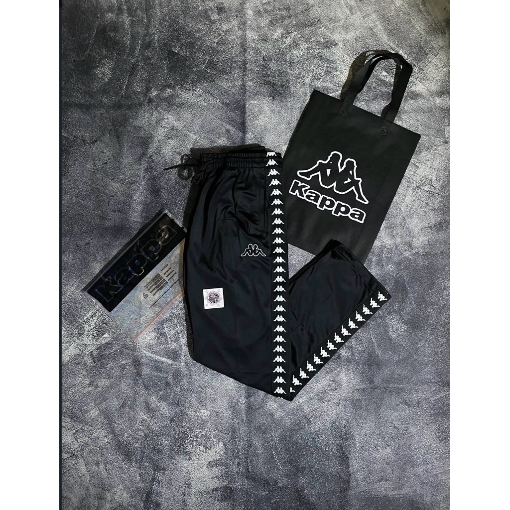 TRACKPANTS KAPPA TAPPED BLACK ORIGINAL