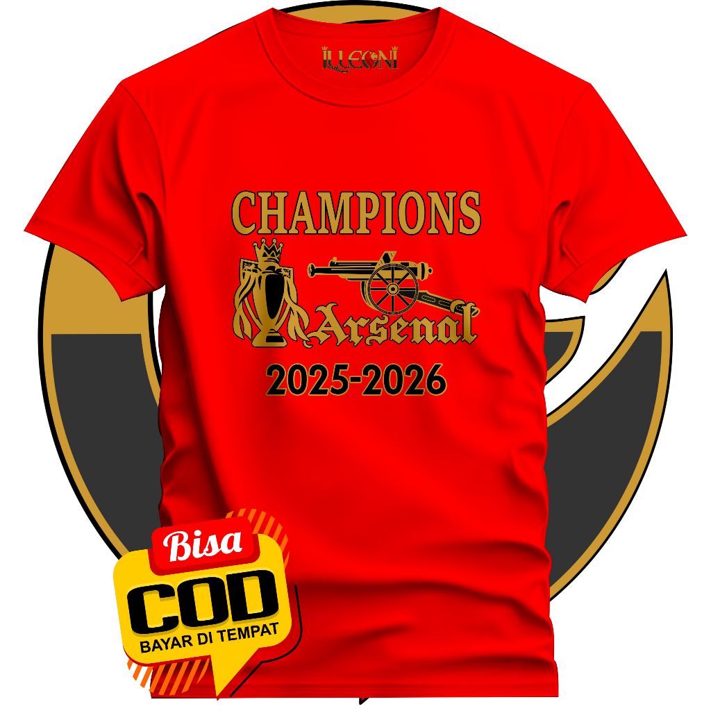 KAOS ARSENAL CHAMPIONS BPL BIG SIZE (S-5XL) KAOS ARSENAL CHAMPIONS 2026 | KAOS THE GUNNERS