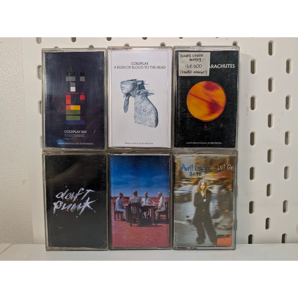 Cassette Tape Kaset Bootleg Coldplay X&Y Parachutes Daft Punk MUSE Avril Lavigne