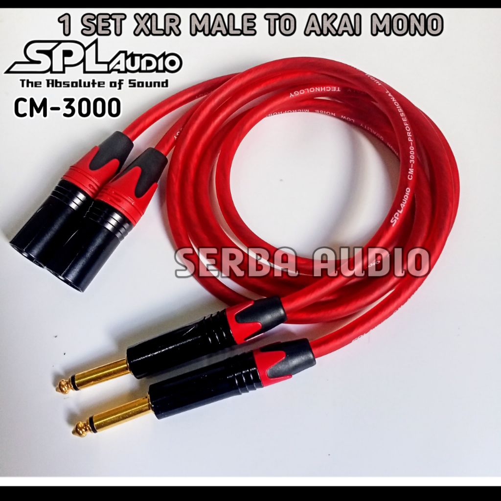 Kabel jack audio 2 xlr male to 2 akai mono 6.5mm kabel mixer ke power kabel spl audio cm3000 origina