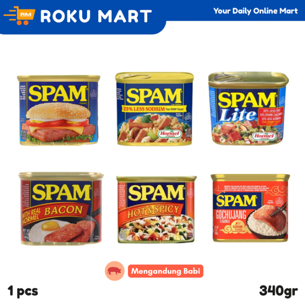 HORMEL SPAM 340 g / Daging Babi kaleng spam ham IMPORT USA kornet