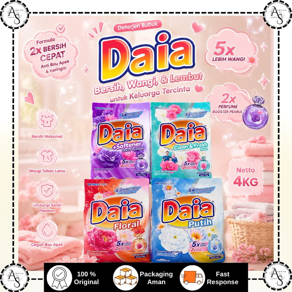 Daia Deterjen Bubuk Kemasan 3,8 Kg JUMBO