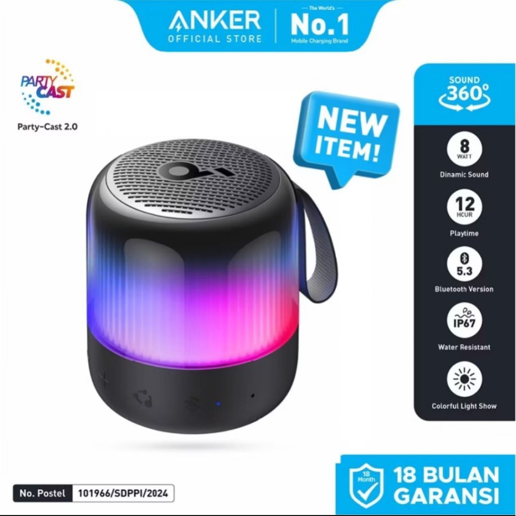 Anker Soundcore Glow Mini Portable Bluetooth Speaker