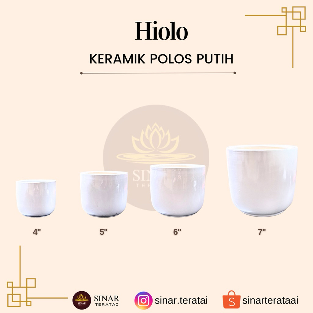 Alat Sembahyang - Hiolo Keramik Polos Putih