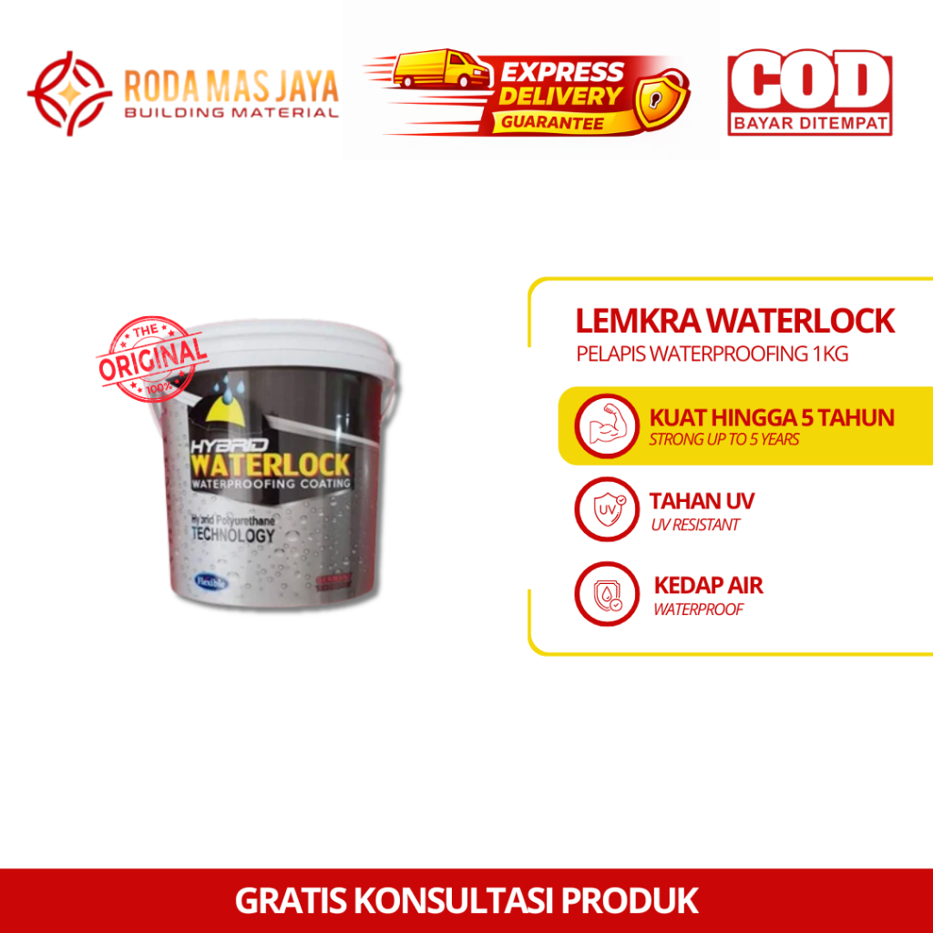 Lemkra Waterlock/Waterproofing/Pelapis Anti Bocor Abu 1 kg