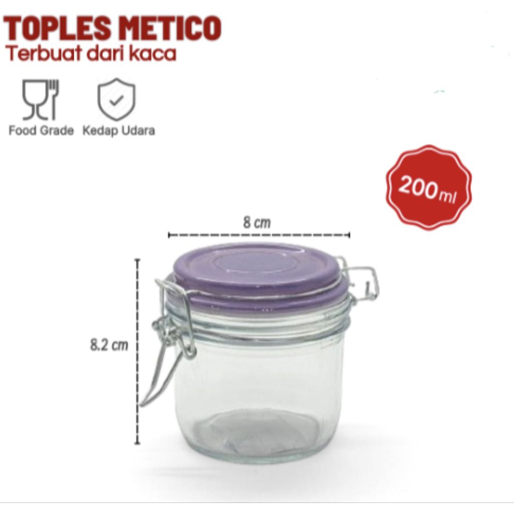 TOPLES GELAS JAR METICO KEDAP UDARA 125  200 ML