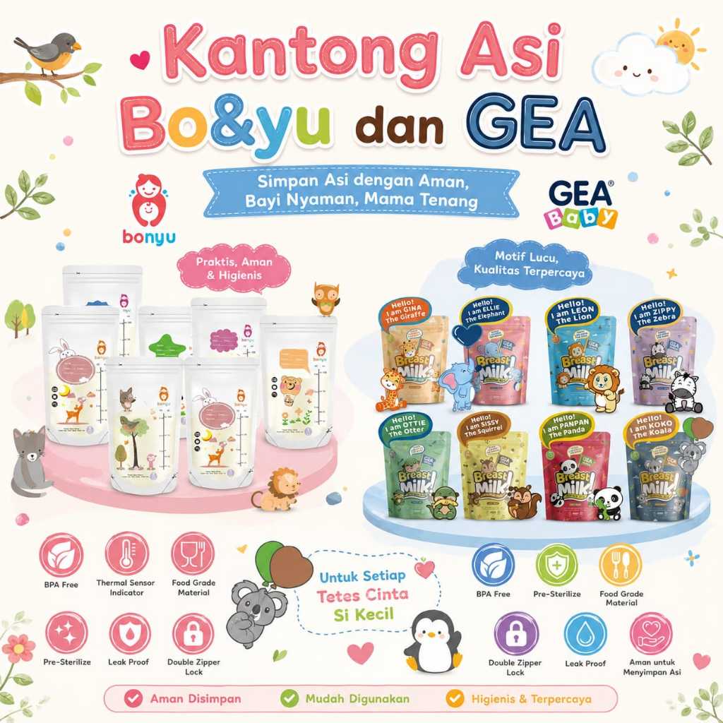 Kantong ASI 120ml - 30pcs Bo&yu / Breastmilk Storage Bag BPA FREE Plastik Air Susu Ibu Polos