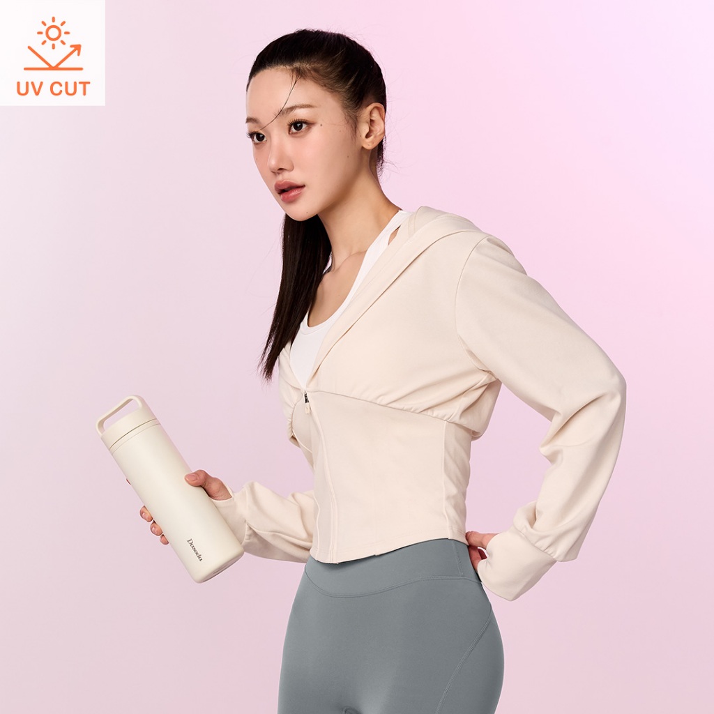 XEXYMIX Deep V-Neck Sports Hoodie Zip Up Jaket Olahraga Wanita - XFL1JL1001