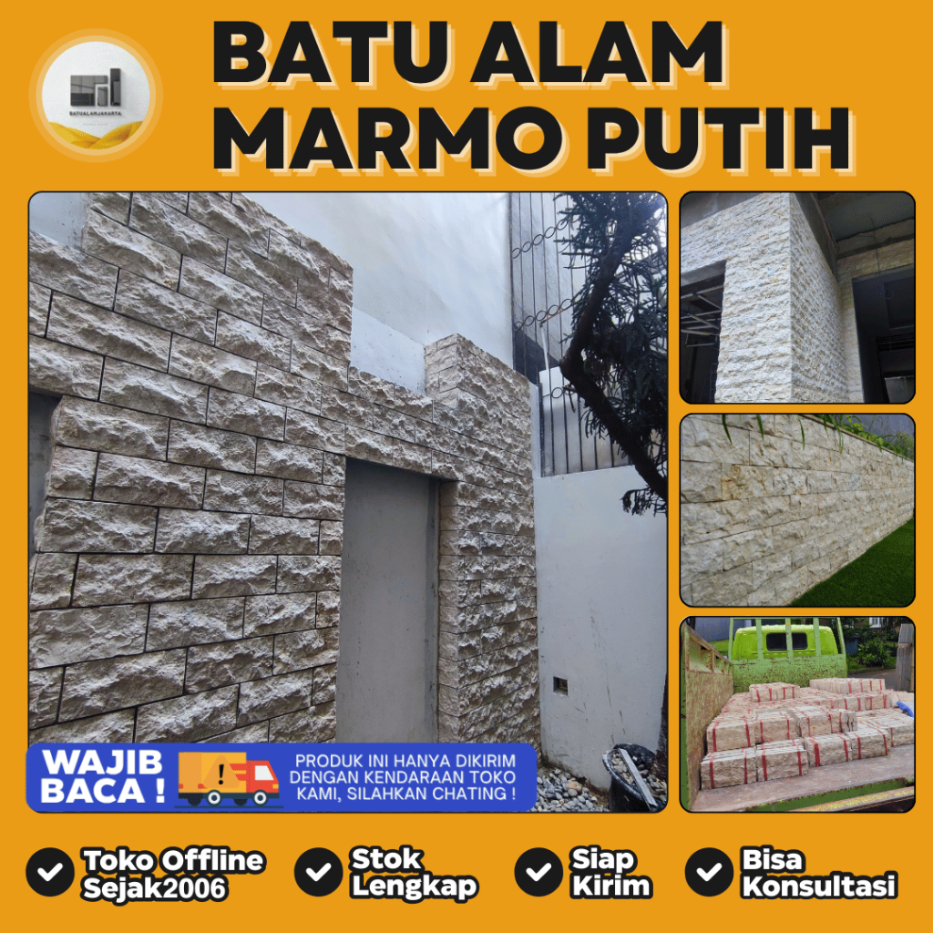 Batu Alam Marmo Putih Cocok Untuk Dinding | Batu Alam Jakarta