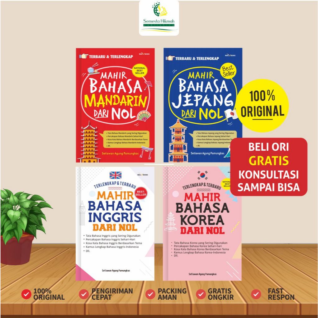 Semesta Hikmah Publishing -  Mahir Bahasa Mandarin, Jepang, Inggris, Korea Dari Nol - Buku Bahasa