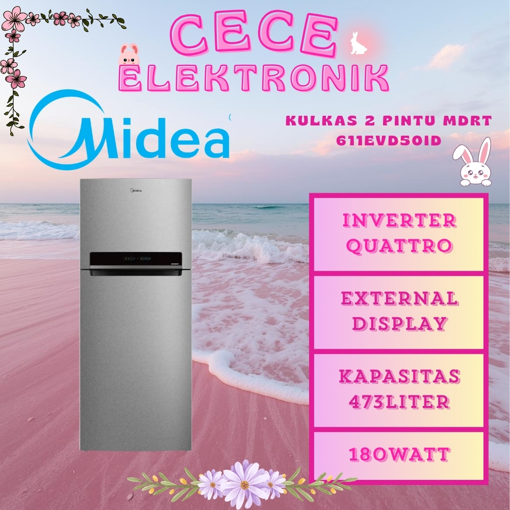 MIDEA KULKAS 2 PINTU MDRT-611EVD 50ID