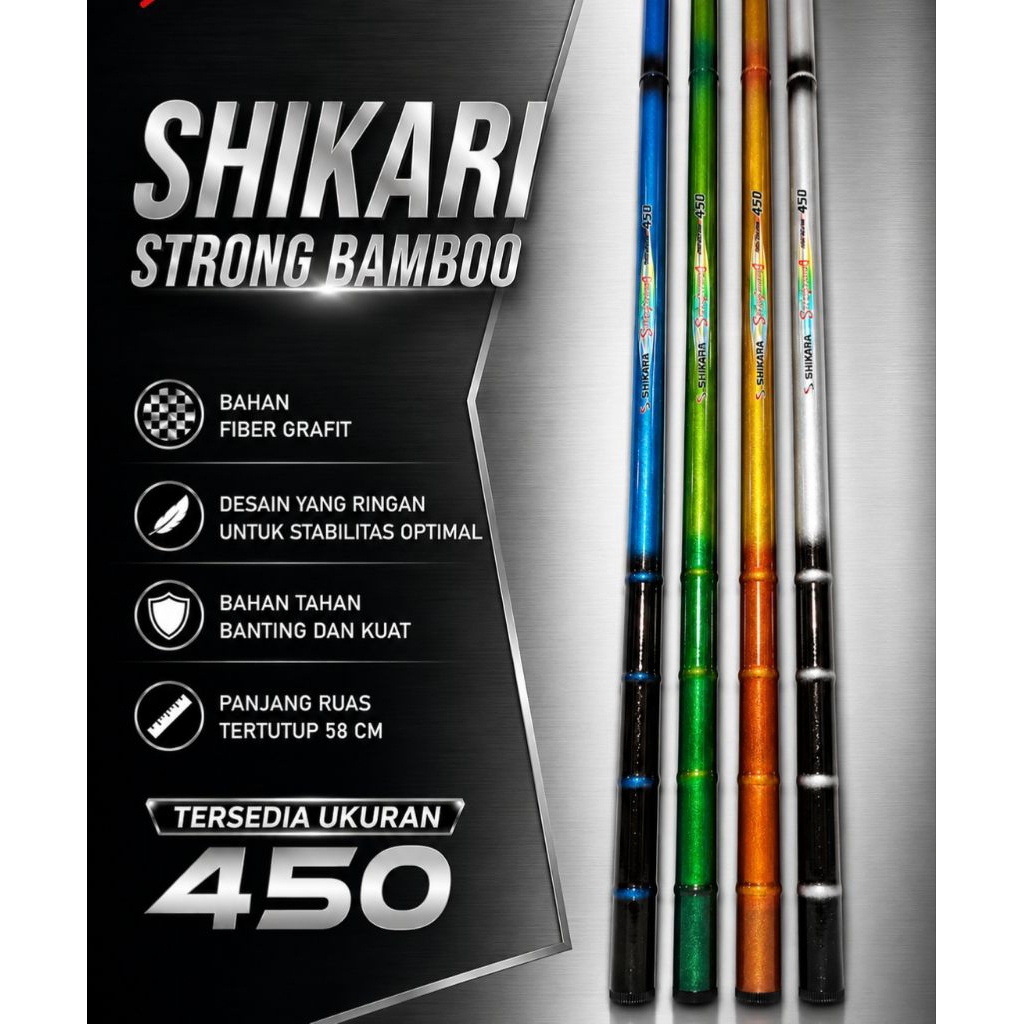 Joran Tegek Fiber Shikari Strong bamboo 450