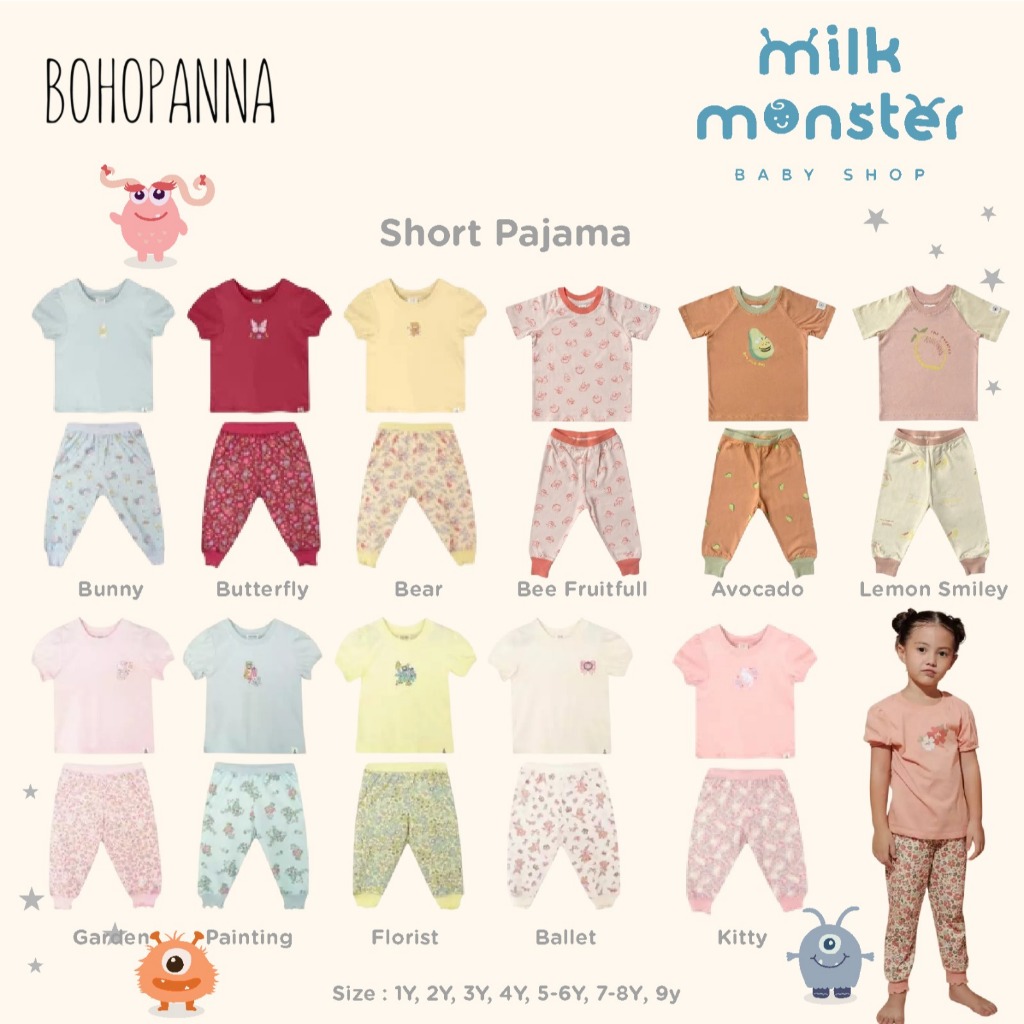 Bohopanna Short Pajama / Pajama Anak Perempuan