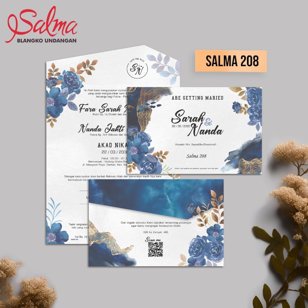 BLANGKO SALMA 208 - BLANGKO UNDANGAN SALMA - BLANGKO UNDANGAN KOSONGAN