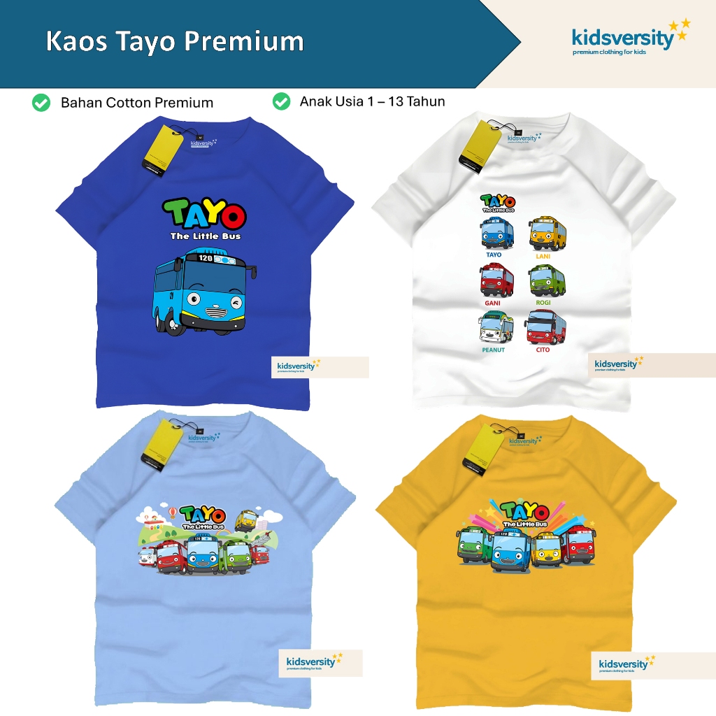 Kaos Anak Tayo Lengan Panjang Baju Premium