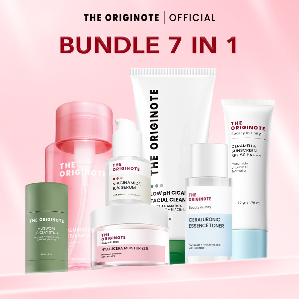 [Beginner Friendly] The Originote 7in1 Bundle Facial Cleanser Toner Serum Moisturizer Sunscreen Mice