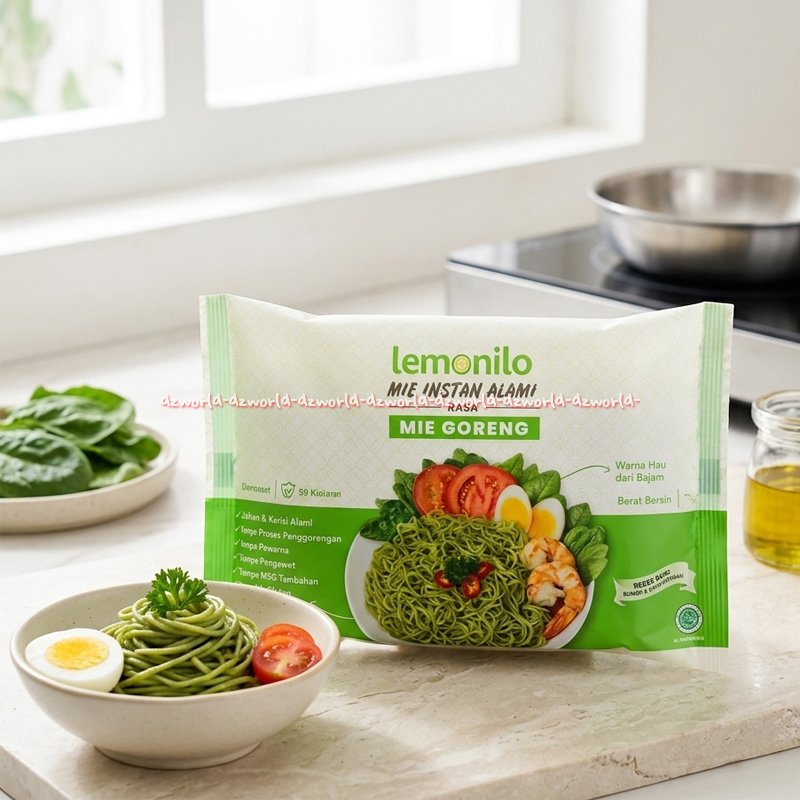 Lemonilo Mie Instan Alami 76gr Rasa Mie Goreng Hijau Bayam Tanpa Pengawet dan Pewarna Lemo nilo