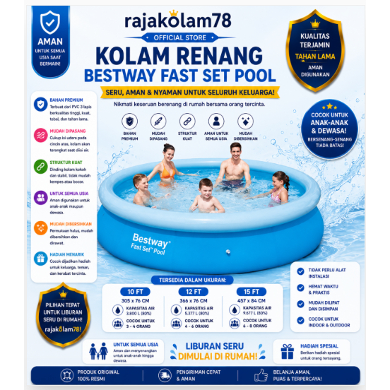 BESTWAY SWIMMING POOL KIDS FAST SET POOL BESTWAY 305cm  57266
