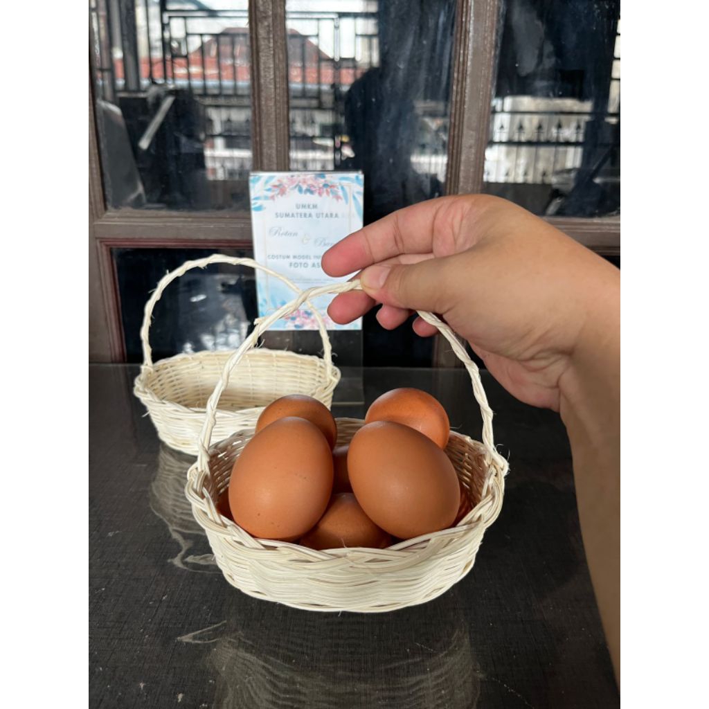 Keranjang Telur Rotan / Keranjang Paskah / keranjang bunga Tabur / keranjang mini / keranjang Oval 1