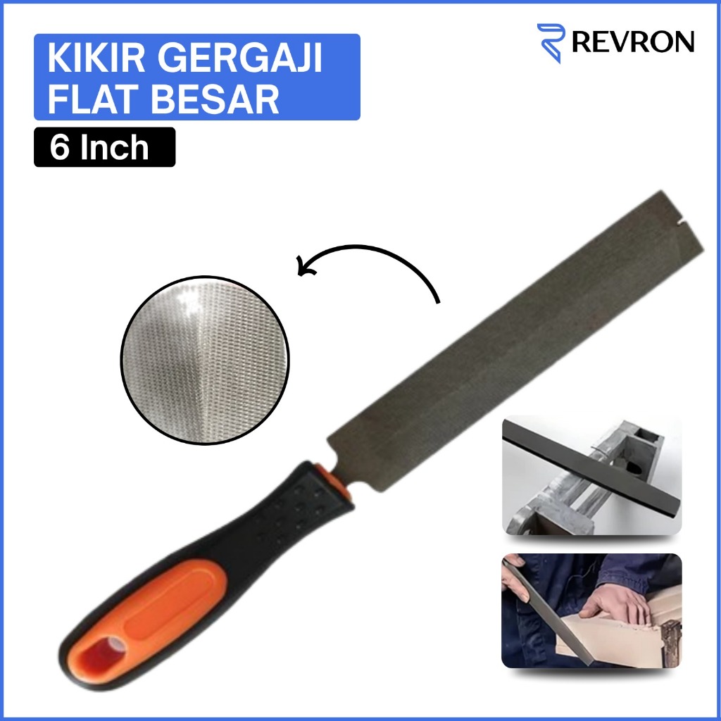 Kikir Gergaji T12 6 Inch Baja Kuat Asah Gergaji Kikir Besi Gagang Kayu Tahan Lama