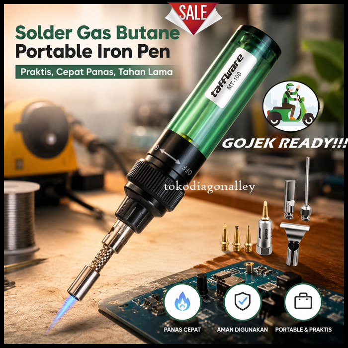 Solder Pena Solder Gas Butane Alat Las Ac Bocor Evaporator Bocor Solder Mini Portabel Paket Lengkap 