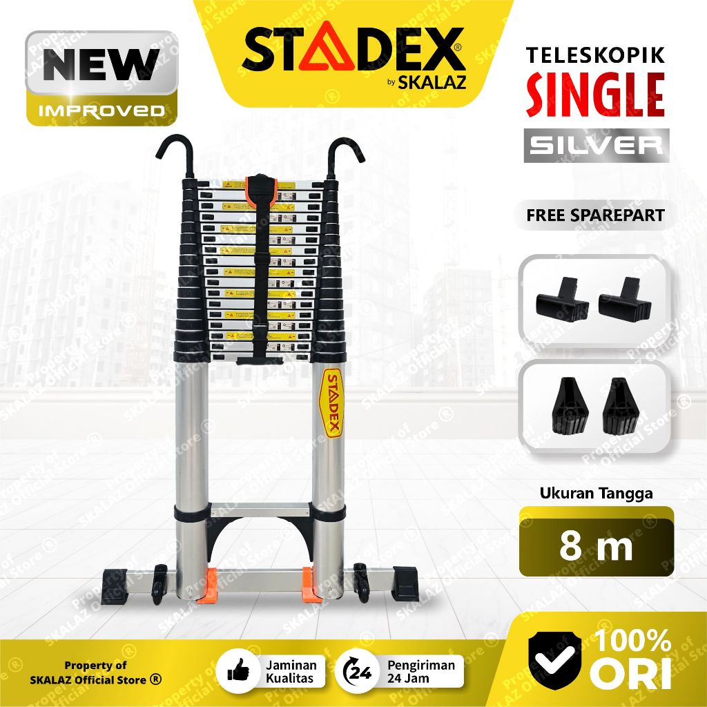 Stadex Tangga Teleskopik 8 meter Single Aluminium