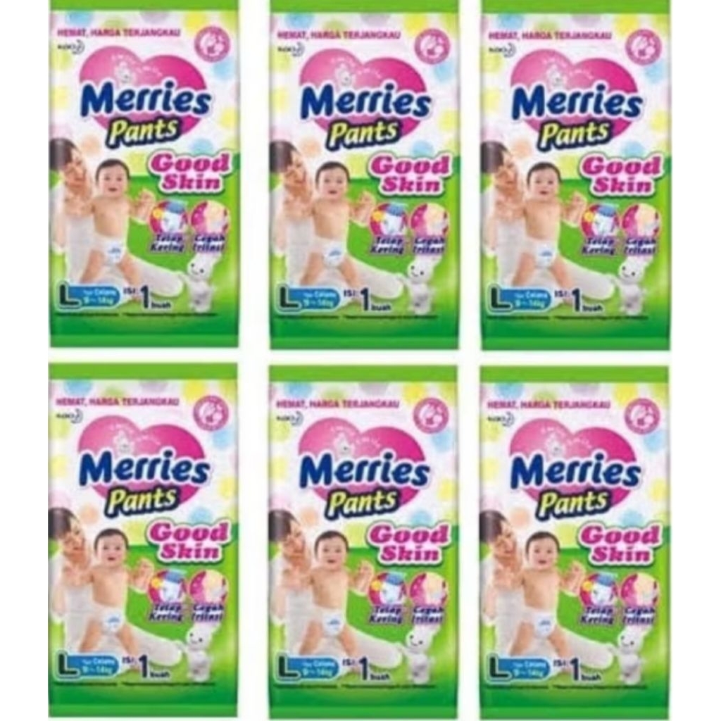 MERRIES PAMPERS SACHET ,PER RENTENG.