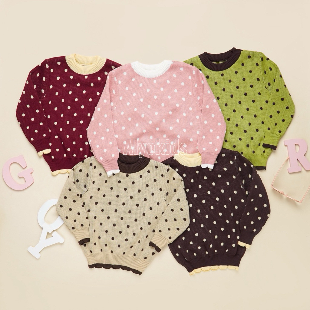 Chery Polkadotty Sweater Rajut Anak Couple