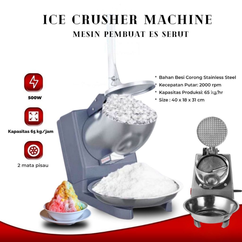 Mesin Serut Es Batu Listrik Ice Crusher Shaver / Mesin Penghancur Es Serut
