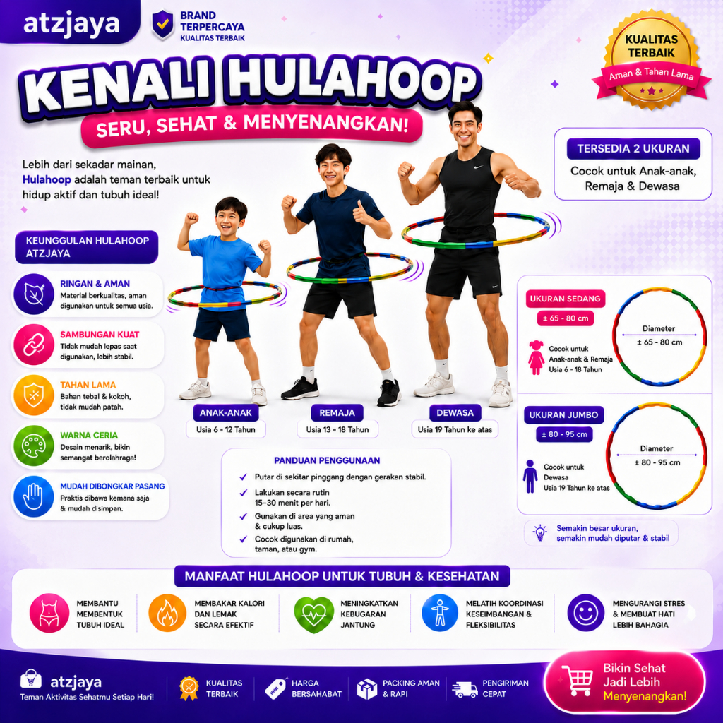 ATZJAYA - MAINAN HULAHOOP HULAHUP REMAJA DEWASA ANAK MAINAN OLAH RAGA ANAK ALAT OLAH RAGA SEHAT