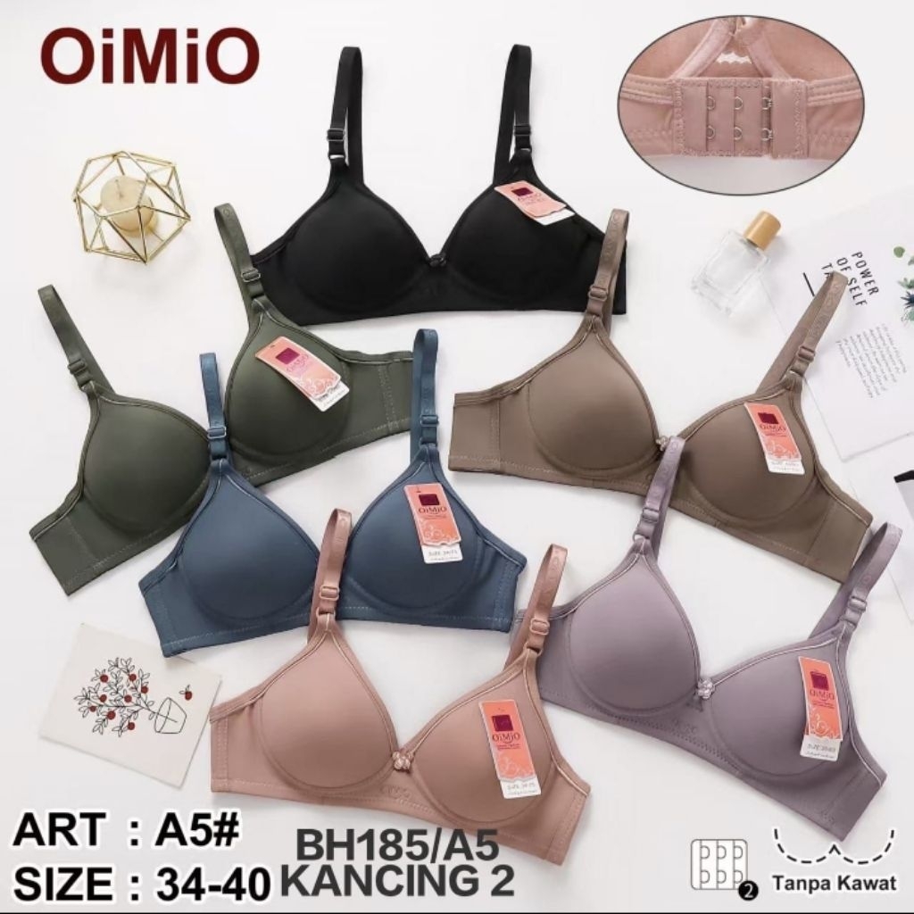 BH Cup Kecil Oimio A5 Pakai Busa/ Bra Tanpa Kawat 34-40