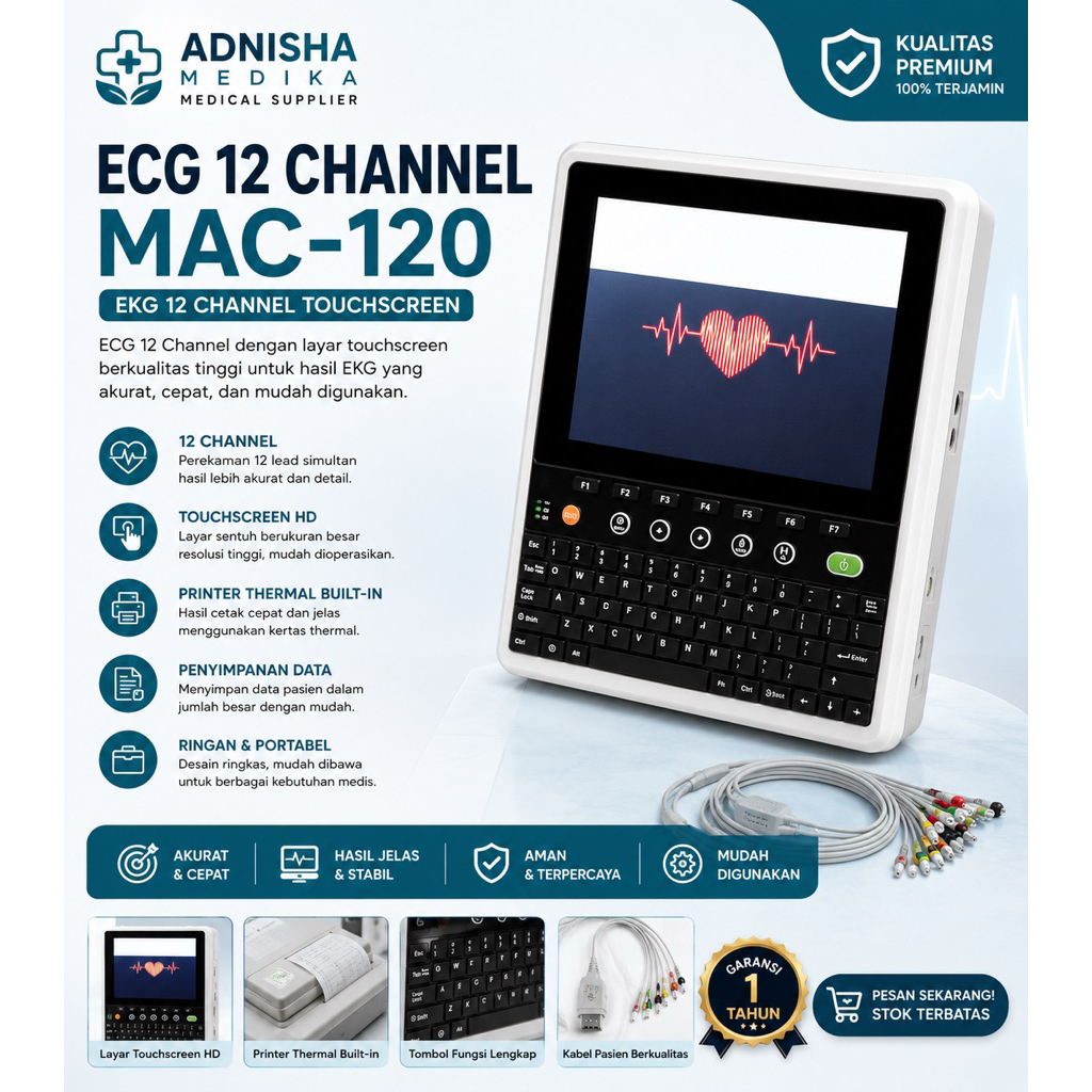 ECG 12 CHANNEL MAC-120 - EKG 12 CHANNEL TOUCHSCREEN