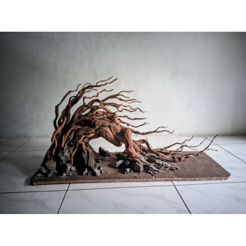 hardscape aquascape 60cm natural kayu tenggelam