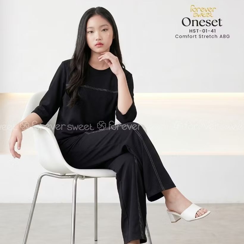 One Set Piyama Wanita Premium - Tangan Pendek Celana Panjang CP ABG Anak Remaja Tanggung | FOREVER S