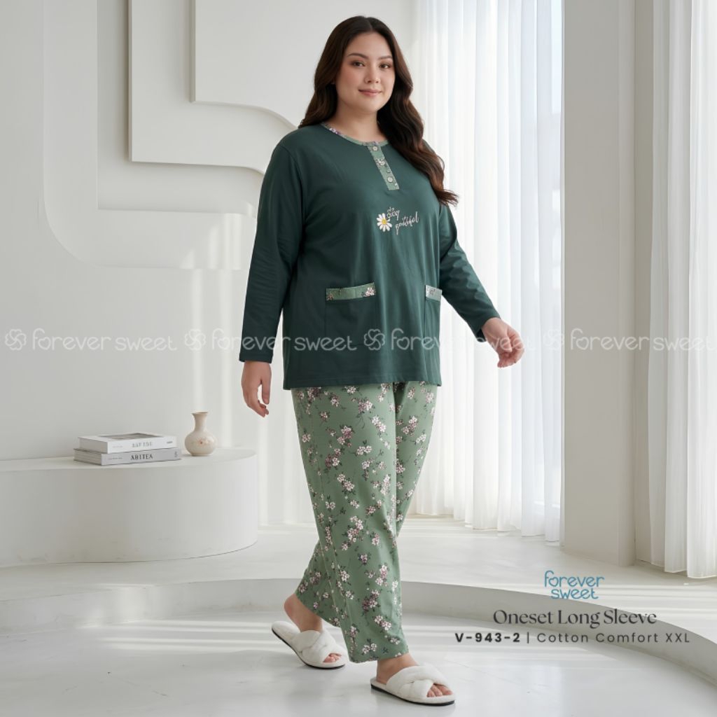 FOREVER SWEET | One Set Setelan Baju Tidur Piyama Babydoll PP XXL JUMBO
