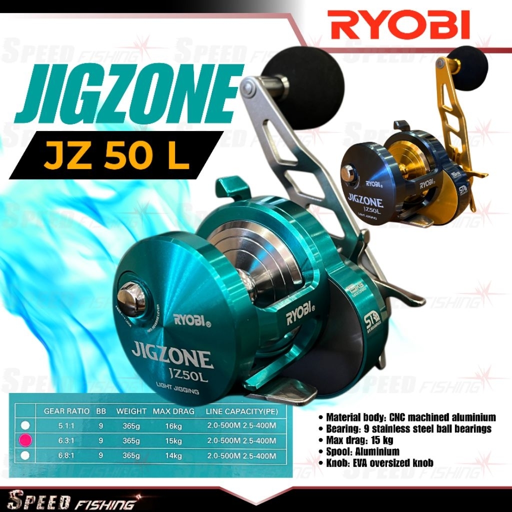 Reel Pancing Ryobi Jigzone JZ50 Left Reel Light Jigging