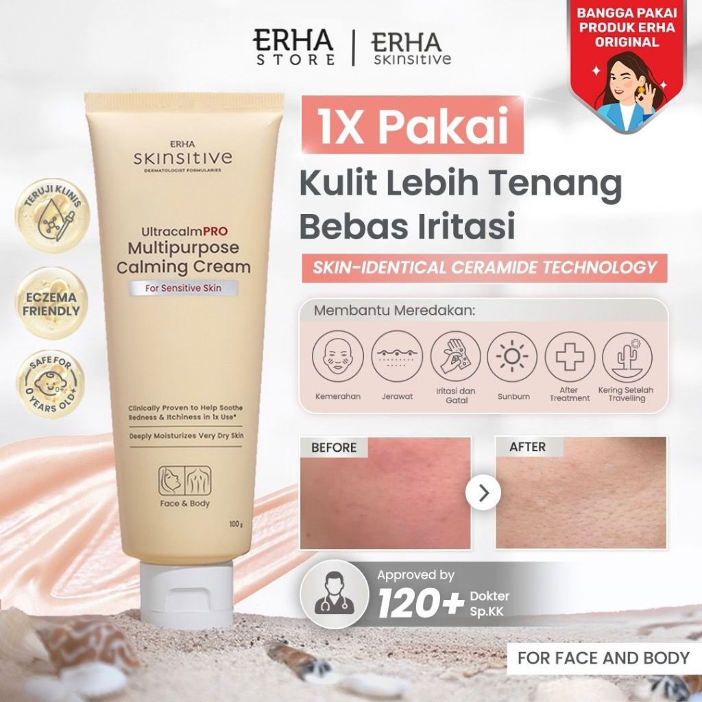 ERHA Skinsitive UltracalmPRO Multipurpose Calming Cream 100gr | Krim Multifungsi Untuk Semua Jenis K