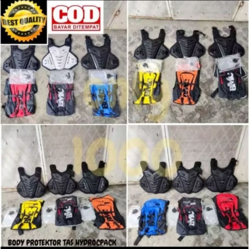 TAS TRAIL PROTECTOR HYDROPACK + BOTOL PELINDUNG DADA UNIVERSAL TRAIL SUPERMOTO MOTOCROSS