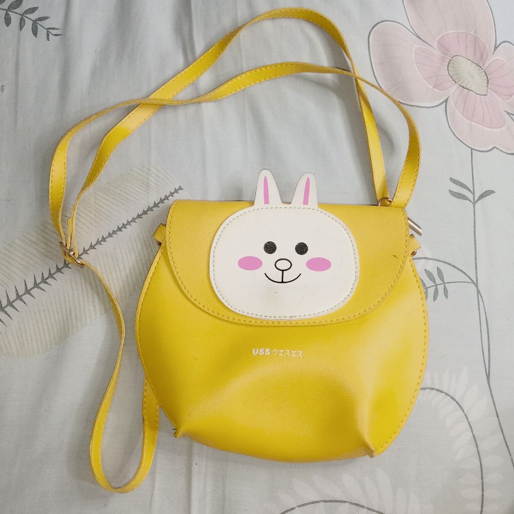 Tas cony LINE tas selempang || tas kelinci tas kecil untuk perempuan wanita anak anak tas kulit coin