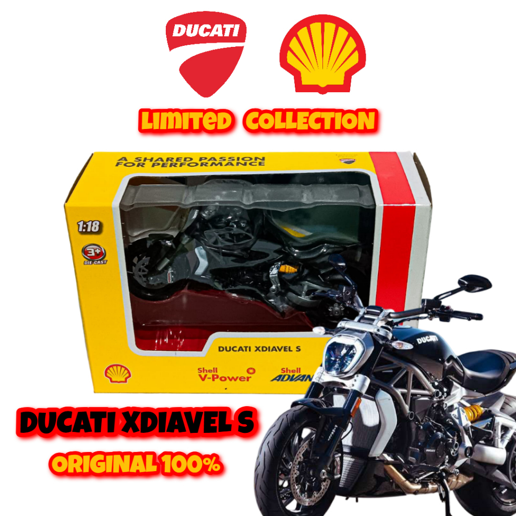 [ORIGINAL 100%] DUCATI XDIAVEL S - DIECAST / PAJANGAN / MAINAN / MINIATUR MOTOR SHELL ADVANCE 1:18 O