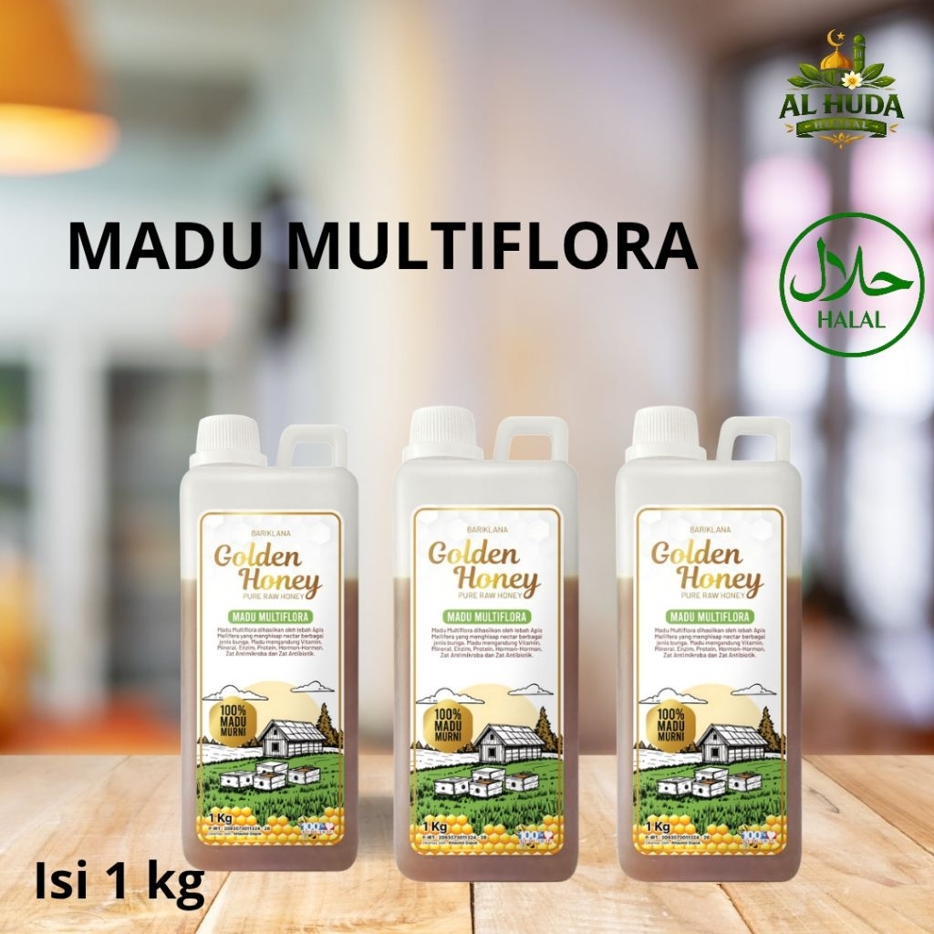 Golden Honey Madu Multiflora 1Kg Madu Murni Asli Natural Premium Kaya Nutrisi